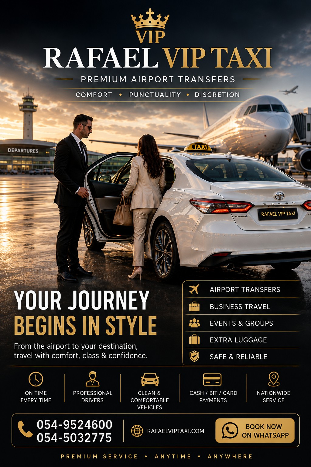 White Toyota Camry taxi by Rafael VIP Taxi